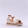 Oh My Sandals Platform Link Wedge - Cream Leather
